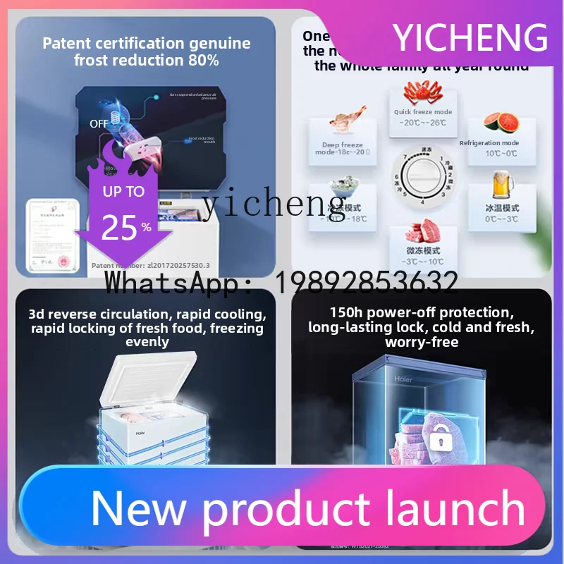 

H2-100L freezer commercial small household refrigerator first-class energy efficiency refrigeration single temperature frost