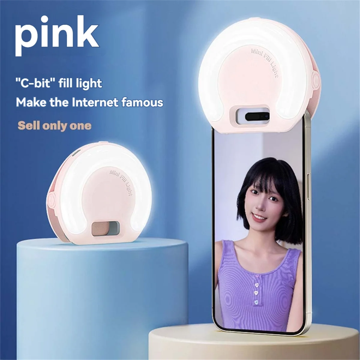 Anillo de luz AAA87 para Selfie, luz con Clip para teléfono móvil, anillo de luz, lámpara para fotografía y vídeo, linterna, luz trasera, carga USB B