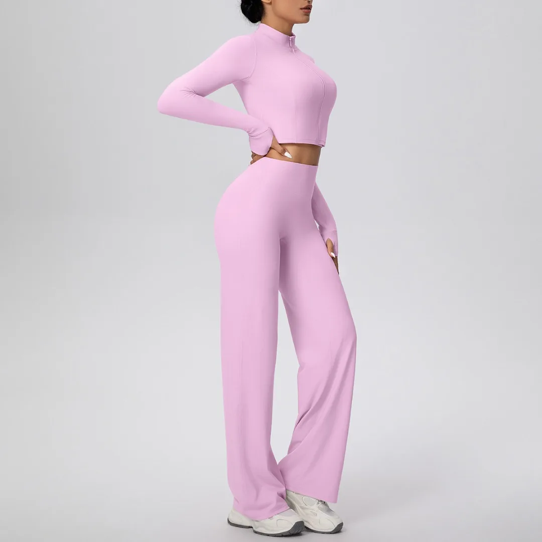 جاكيت زيبرا بدلة يوجا عالية الخصر الخوخ الورك معطف نحيف السراويل مجموعات في الهواء الطلق عادية الجري اللياقة البدنية تجريب الملابس ملابس رياضية للصالة الرياضية