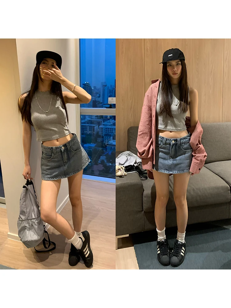 

High Waist Denim orts Retro American Sle Hot Pants Casual Straight Leg Cotton Blend Women's Summer Faion