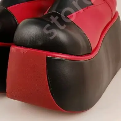 2026 Women Black Red Color Block Platform Mid Calf Boots Round Toe Wedge Heel Zipper Gothic Punk Fashion Streetwear Chunky Boots