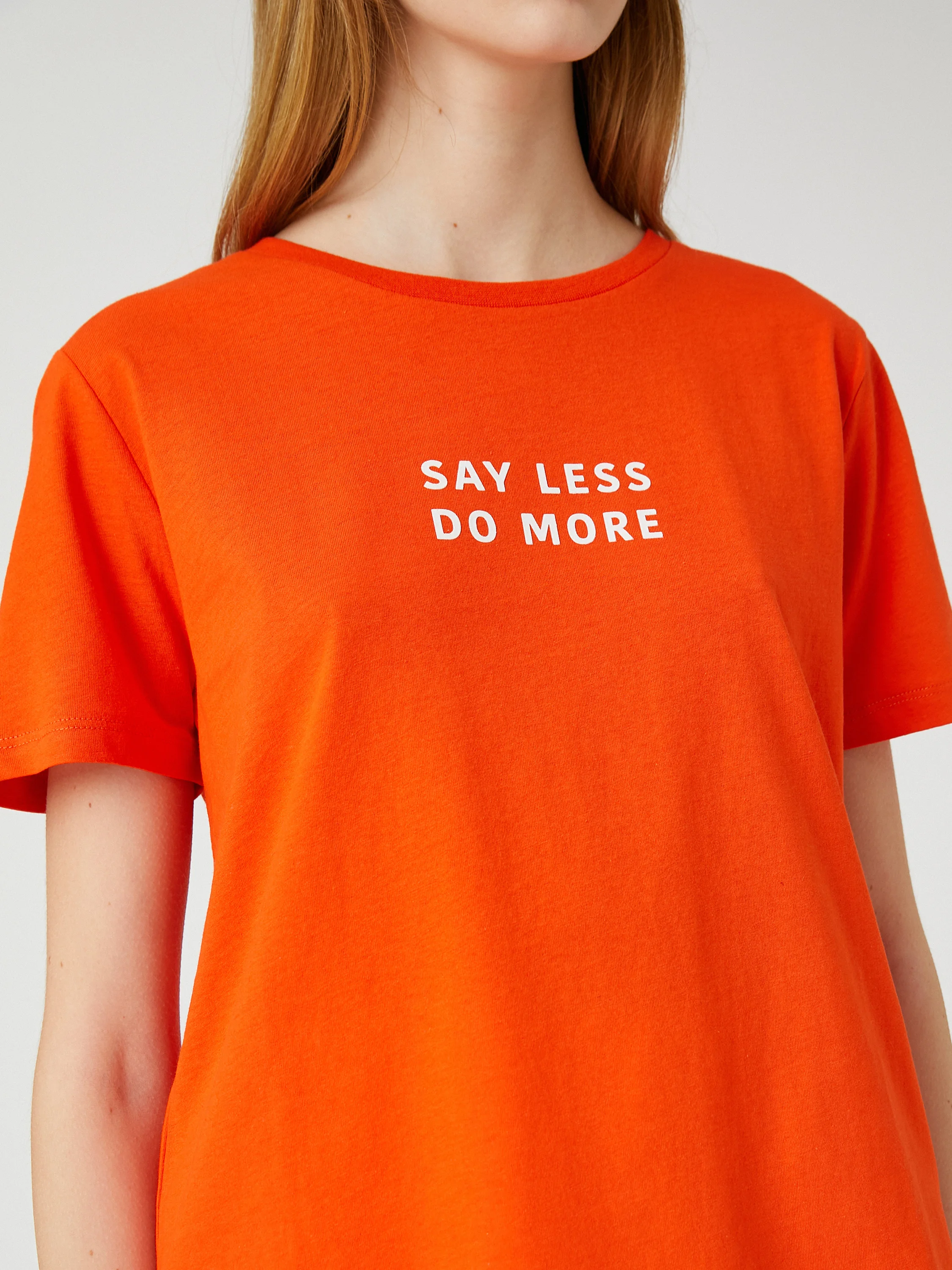 Say Less Do More Women's Slogan T-Shirt Cotton Simple Design Summer Fashion Printing Tee Summer Boutique Shirt Drop Sleeve Shirt