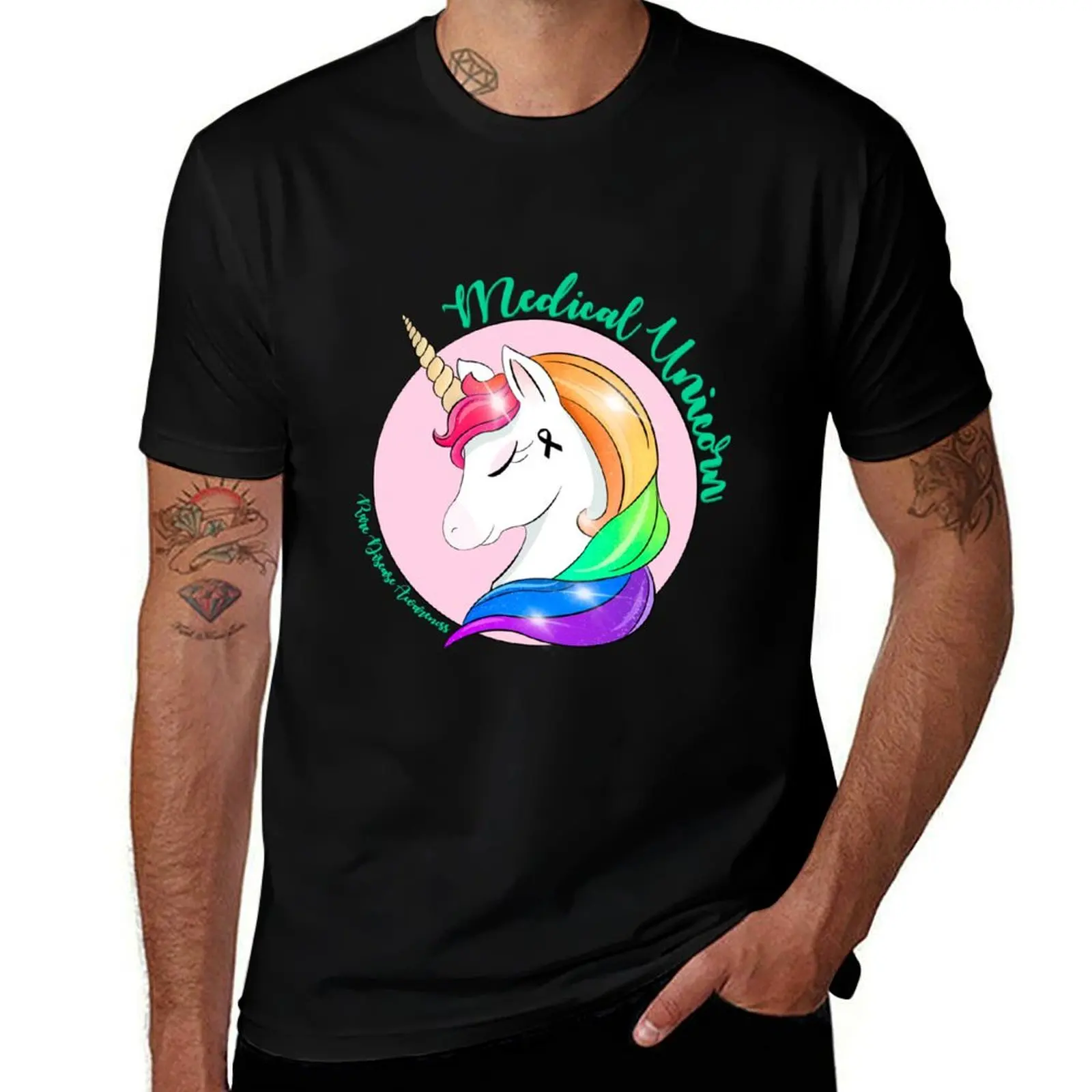 Medical Unicorn Rare Disease Awareness T-Shirt Basic Breathable Solid Color T-Shirt