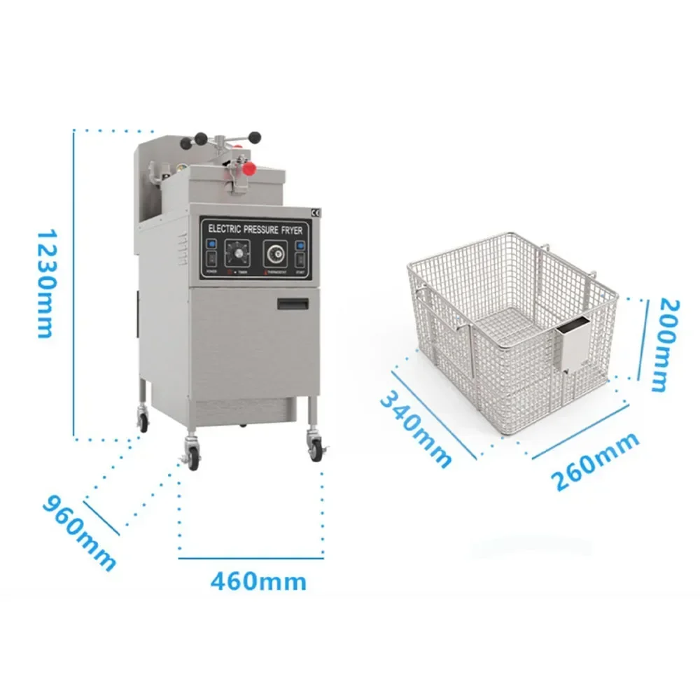 Commercial Electric Heated Chicken Fryer New French Fries Fryer Automatic Oil Draining Filters For Restaurants Hotels