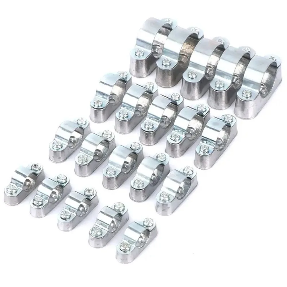 

5/10Pcs 16mm-50mm Adjustable Pipe Clamp Hardware Fastener With Screw Saddle Clip Fixed Clip Aluminum Alloy / 304 Stainless Steel
