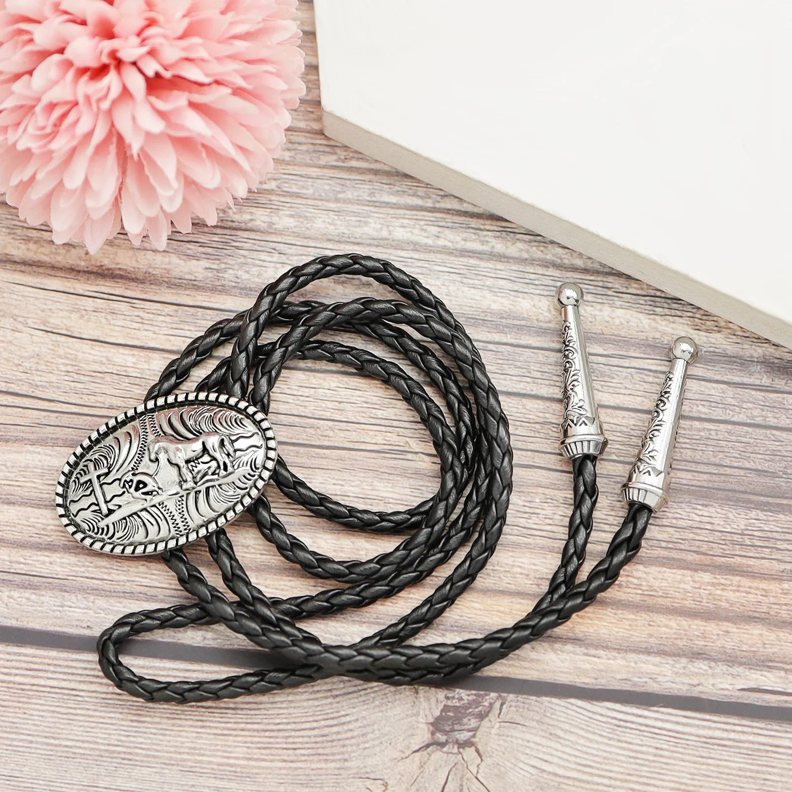 colar-de-corda-de-couro-acessorios-de-joalheria-feminina-gravata-bolo-estilo-cowboy-ocidental-para-homens-com-pingente-oval-com-padrao-de-cavalo-e-cruz