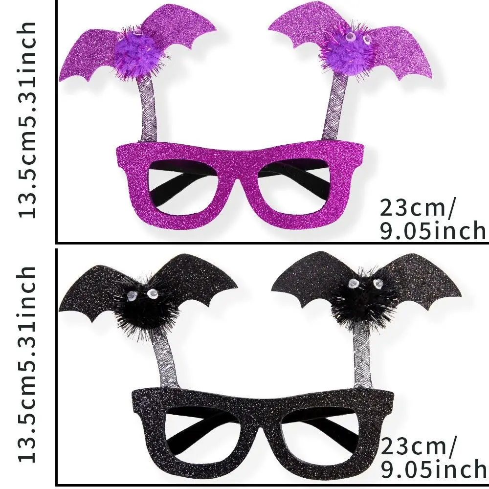 Grappige Glitter Halloween Bril Plastic Vleermuis Vorm Vleermuizen Grappige Bril Ghost Cosplay Cosplay Brillen Kinderen/Volwassene