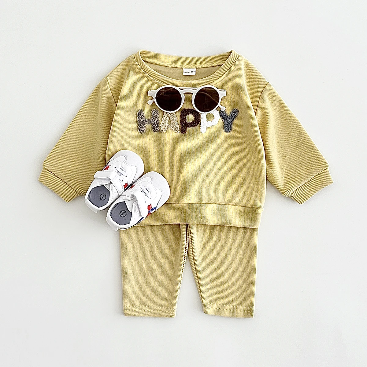 2024 Baby Clothes 2PCS Cotton Boys Girls Autumn Loose Pullovers Letter Long Sleeved Tops+Bottom Infant Outfit Newborn Clothing