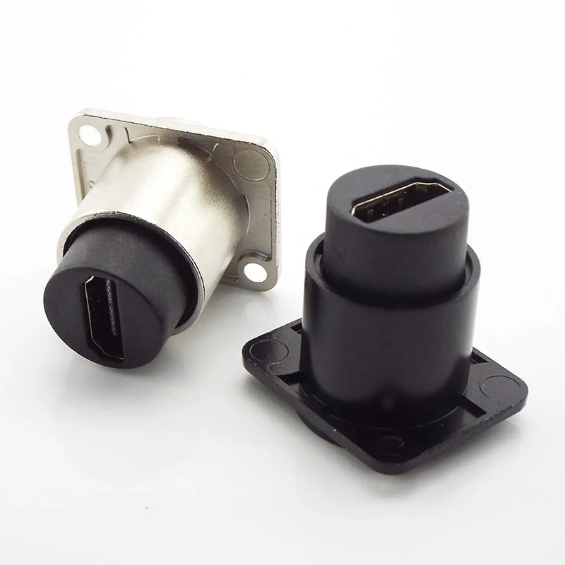 D Type Chassis Connector Female to Female Socket Panel Mounted Adapter HDMI-Compatible 2.0 Jack Plug C4