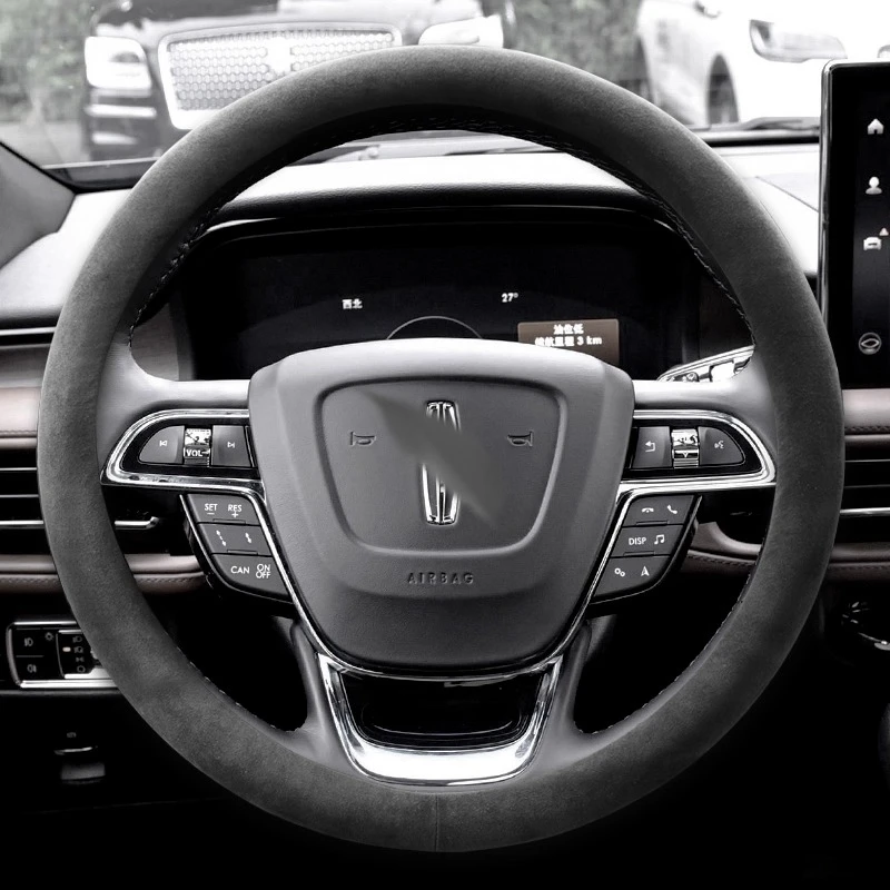 

Для Lincoln Zephyr Corsair Nautilus Aviator MKC MKZ Нескользящий четырехсезонный универсальный замшевый чехол на руль автомобильный аксессуар