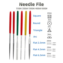 30*140mm Diamond Files Square Round Triangle Flat Arc Shape Double-cut Plating Needle File Hand Tools 150/200/300/400/600#