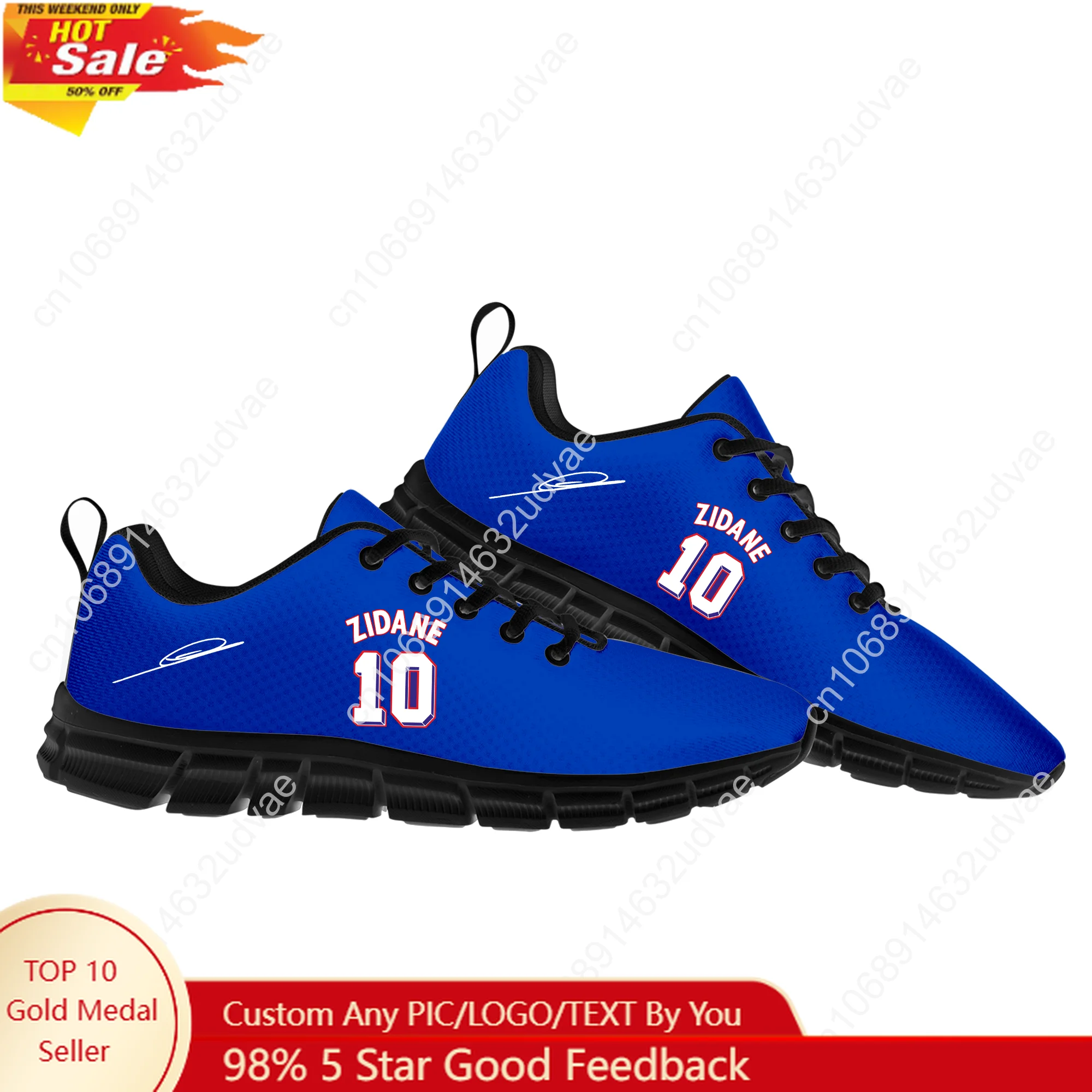 

Zidane No.10 Sports Shoes Mens Womens Teenager Kids Children Sneakers France Soccer Star Casual Custom Made Couple Shoes Black