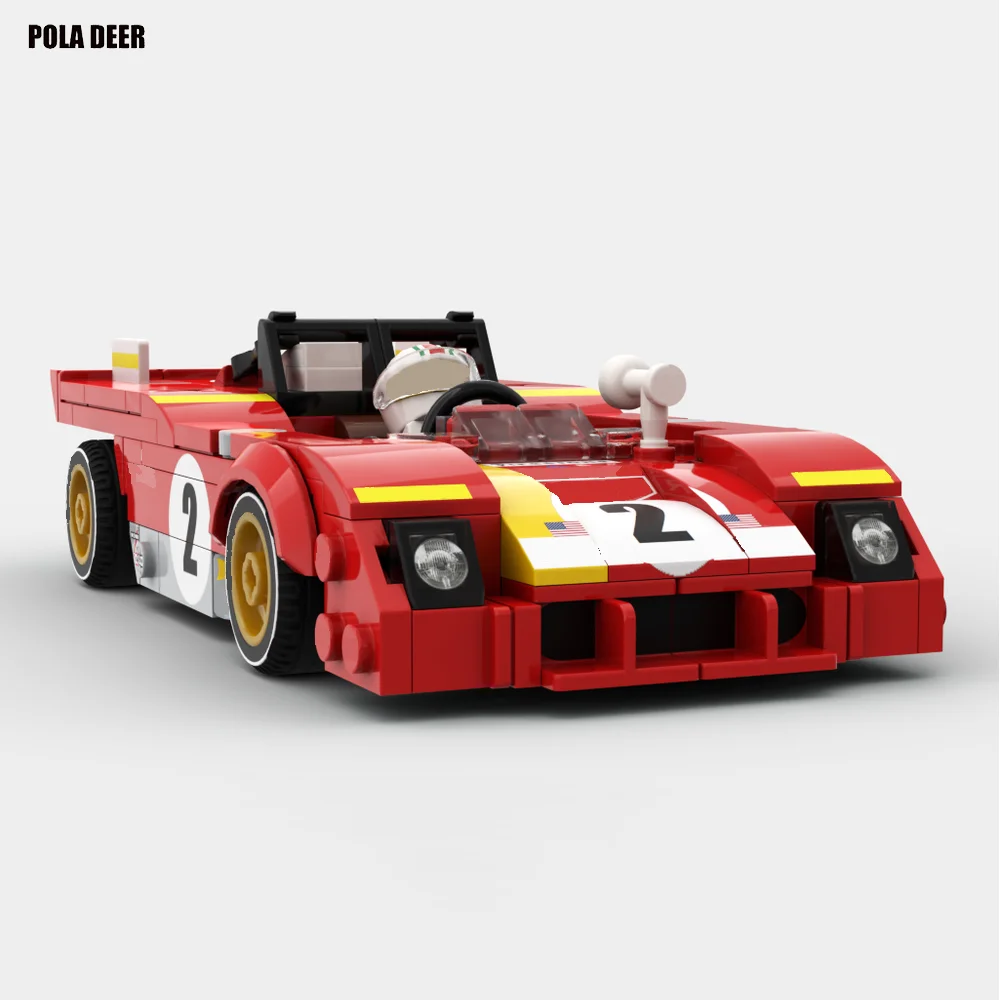 Poladeer  Le Mans 24 Hours Endurance Race Creative Design Racing Car Assembly Building Blocks Puzzle Model Boy Toy Holiday Gift