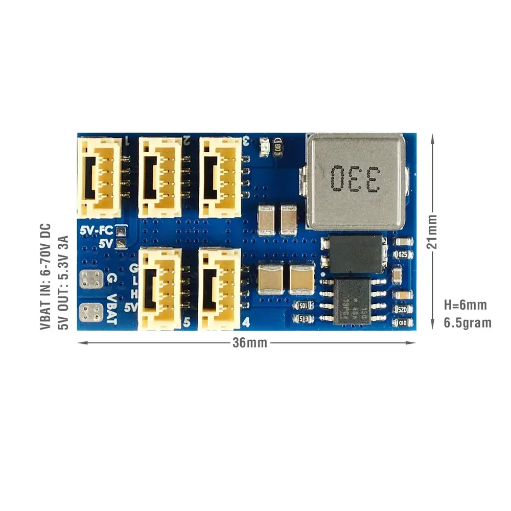 Matek CANPDB‑3A Power Distribution Board 6‑70V 2‑16S LiPo 5.3V 3A BEC 5‑CH JST‑GH CAN Splitter Module For ArduPilot FPV RC Drone