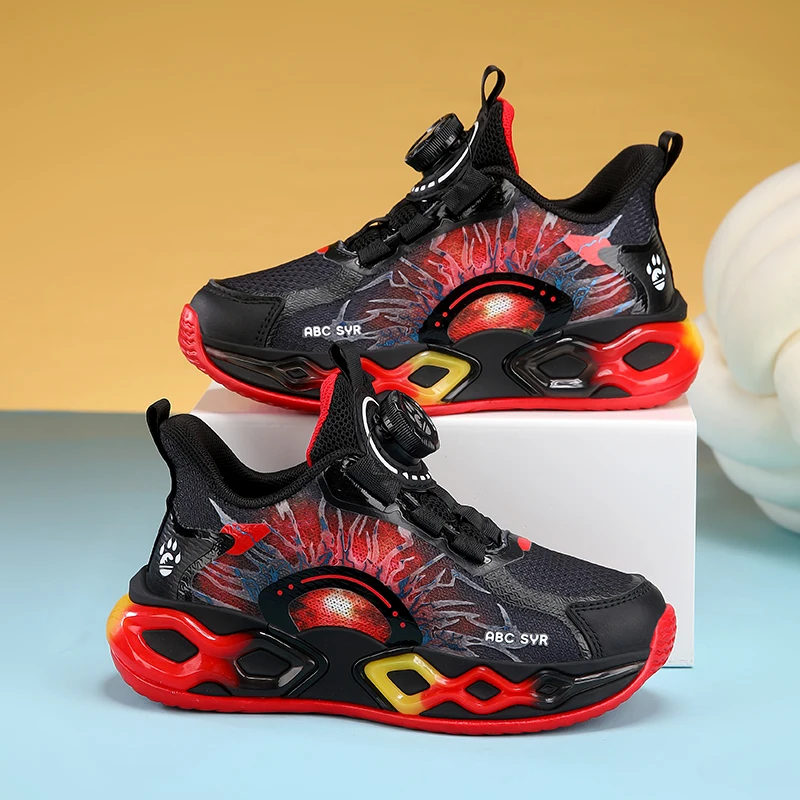 

Autumn Childrens Boy Sneakers Fashion Cool Print Mesh Soft Kids Causal Shoes Outdoor Sports School Running Basketball Girls Shoe