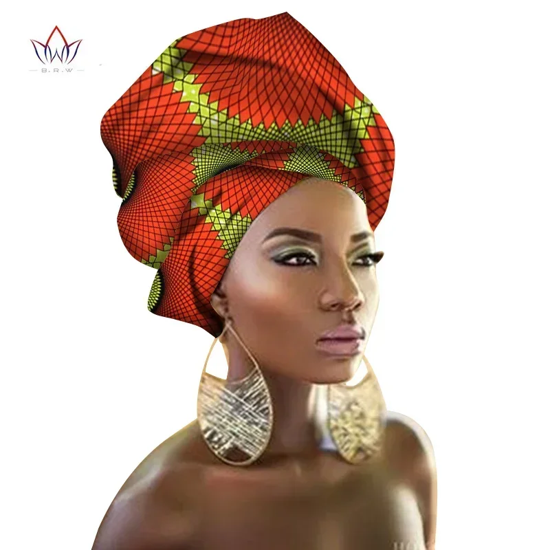 Multi-color Hair Accessory Headband Bazin Head Wrap Tie Scarf High Quality African Hair Head Scarf Gele & Ipele BRW02