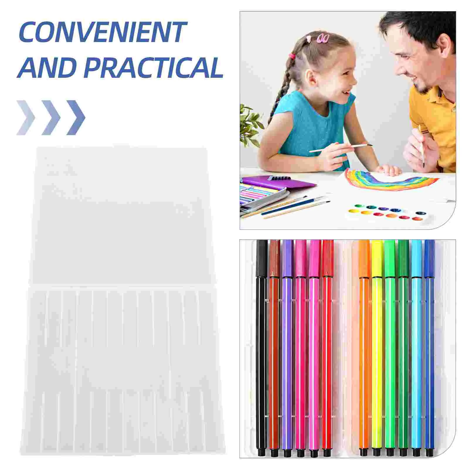 Stationery Storage Box Come Pen Hard Cases Plastic Reusable Containers Gel Pens