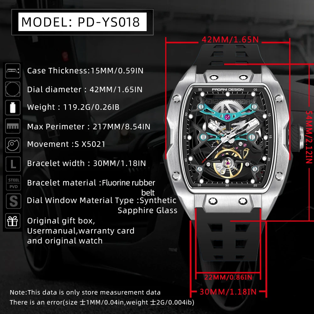 PAGANI DESIGN 2024 NEW Luxury Fashion Men's Automatic Mechanical Wristwatch Skeleton Sapphire Stainless Steel Watch for Men