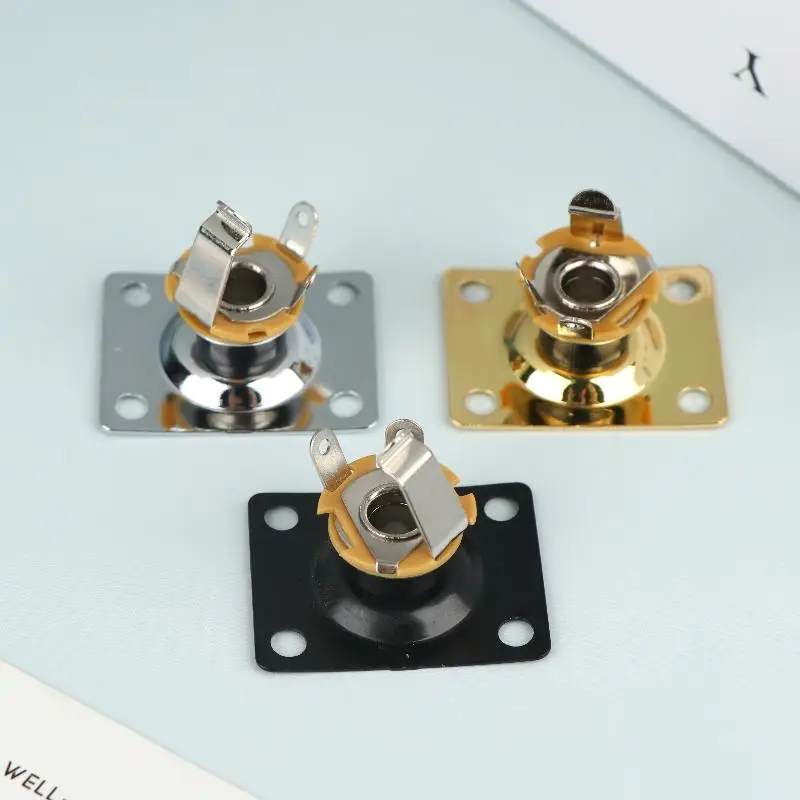 New Electric Guitar Jack Output Plate Guitar Output Jack Plate Square Shape Metal Compact Guitar Jack Socket Plate Guitar