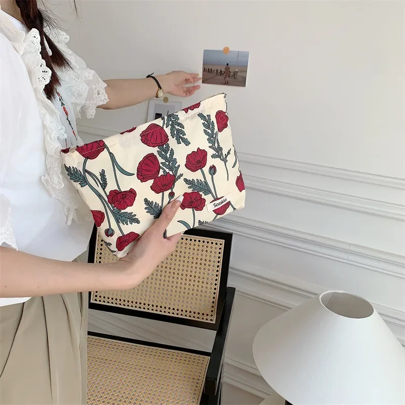 Imagem -05 - Retro Flower Canvas Pencil Case Pen Holder Material Escolar Bolsa Papelaria Bolsa Back to School Box