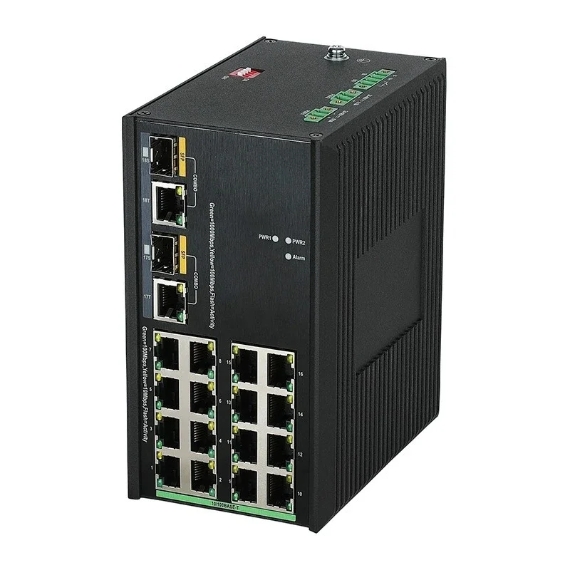 Rail type unmanaged industrial Ethernet switch fanless cooling