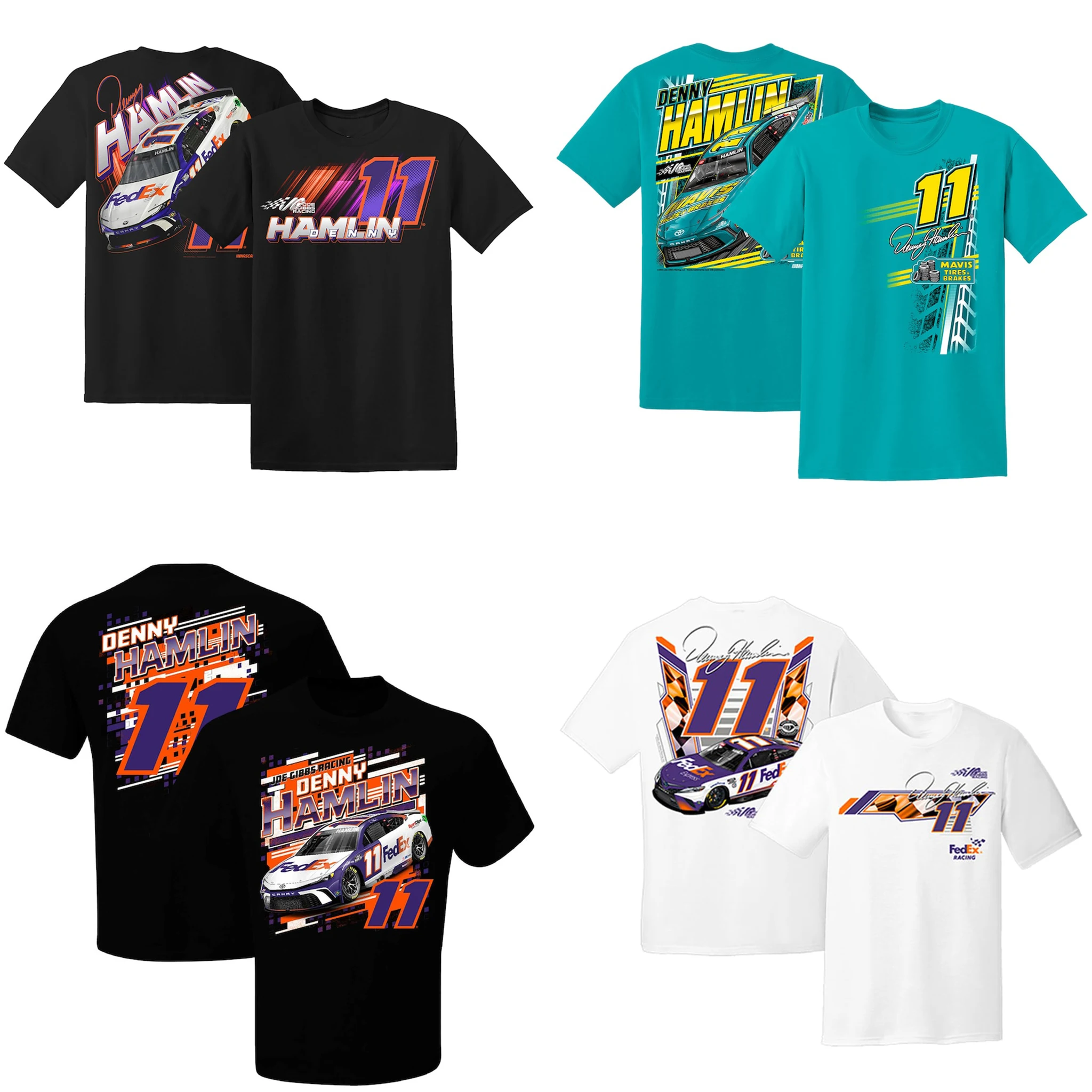 

Denny Hamlin 11 Motor Sports Racing Men's Athletic Lightweight Cotton Classic Short Sleeve Crewneck T-Shirt Tee Shirt