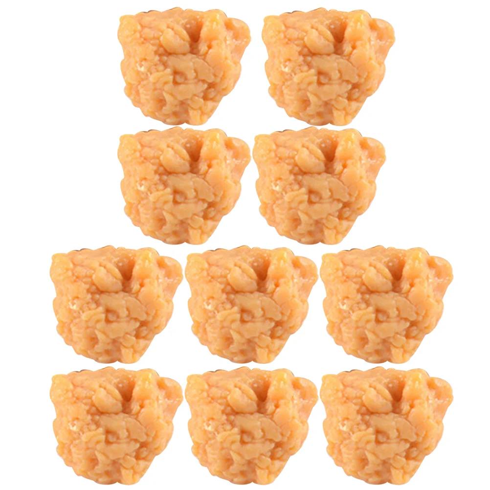 10 Pcs Food Simulation Child Decor Fried Nuggets Model Pvc Store Supplies