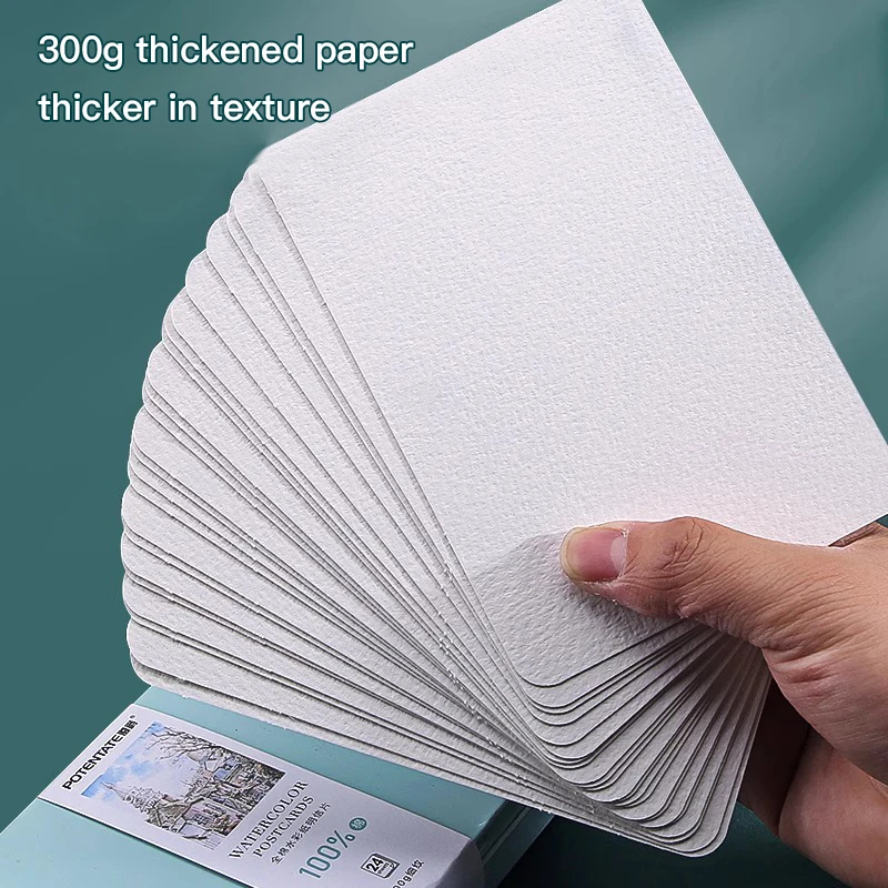 10-24pcs Watercolor Postcard Paper 300g Artist-Grade Painting Blank Watercolor Paper Cotton Tin Box Travel Sketch Art Supplies