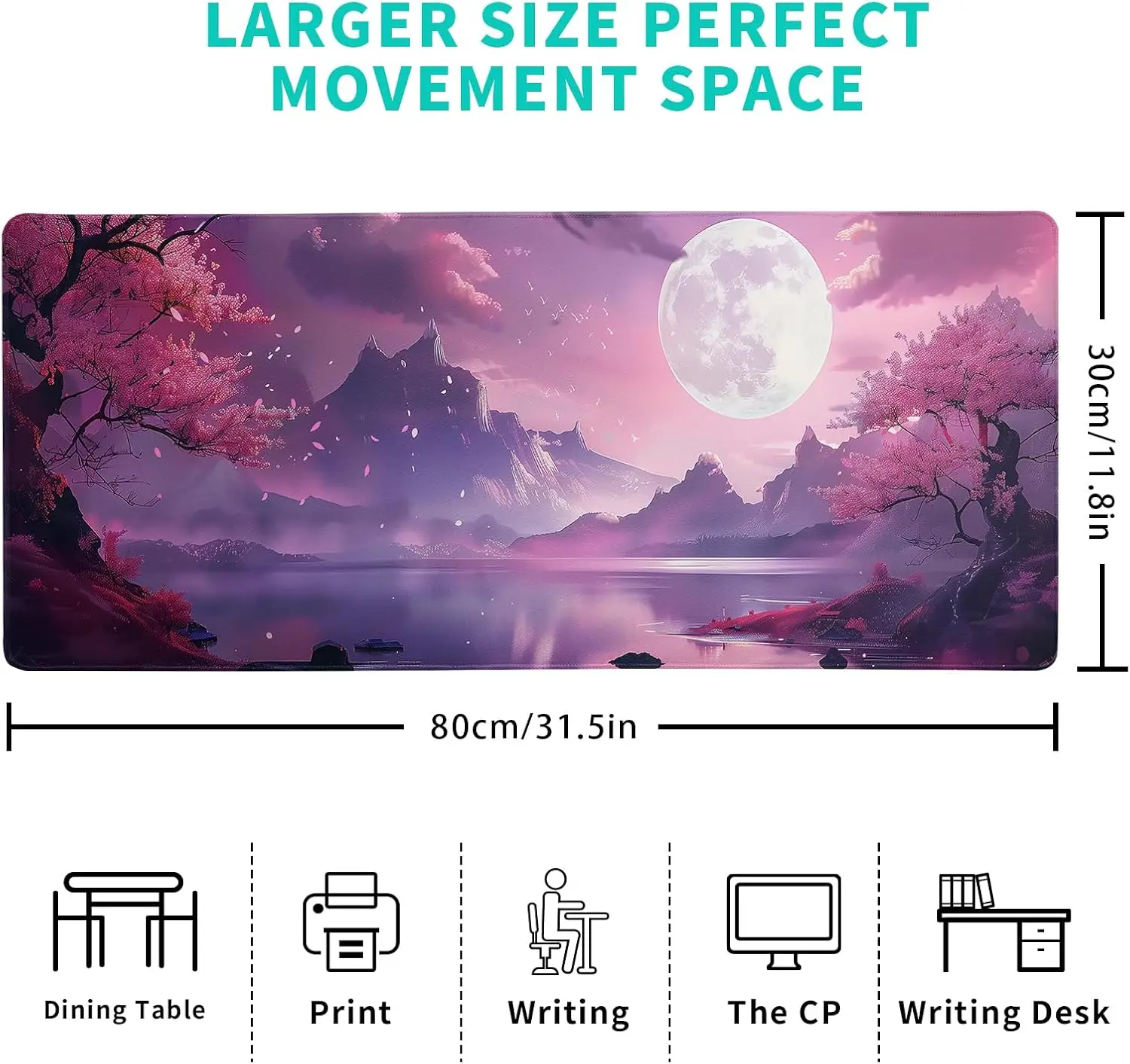 Cherry Blossom Anime  Mouse Pad – Anti-Slip, Stitched Edges for Gaming & Office Desk Use