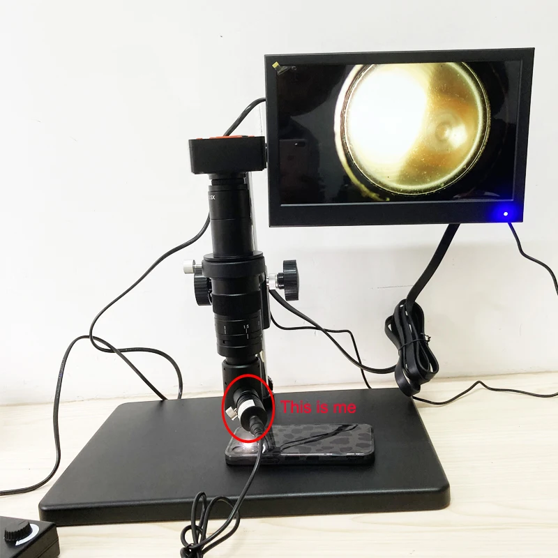 Microscópio coaxial com ponto de luz LED, fonte de luz LED, lâmpada ajustável para microscópio estéreo e iluminador de câmera industrial