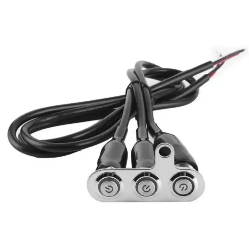 

New for Waterproof Switches Button for Headlight Horn Multicolor Handlebar Adjustable Mount Push 3 Buttons ON-OFF LED Motorcycle
