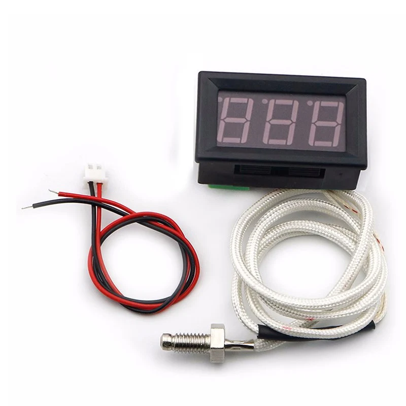 K-Type M6 Thread Thermocouple Digital Thermometer 12V, Industrial Temp Meter -30 to 800 Degree