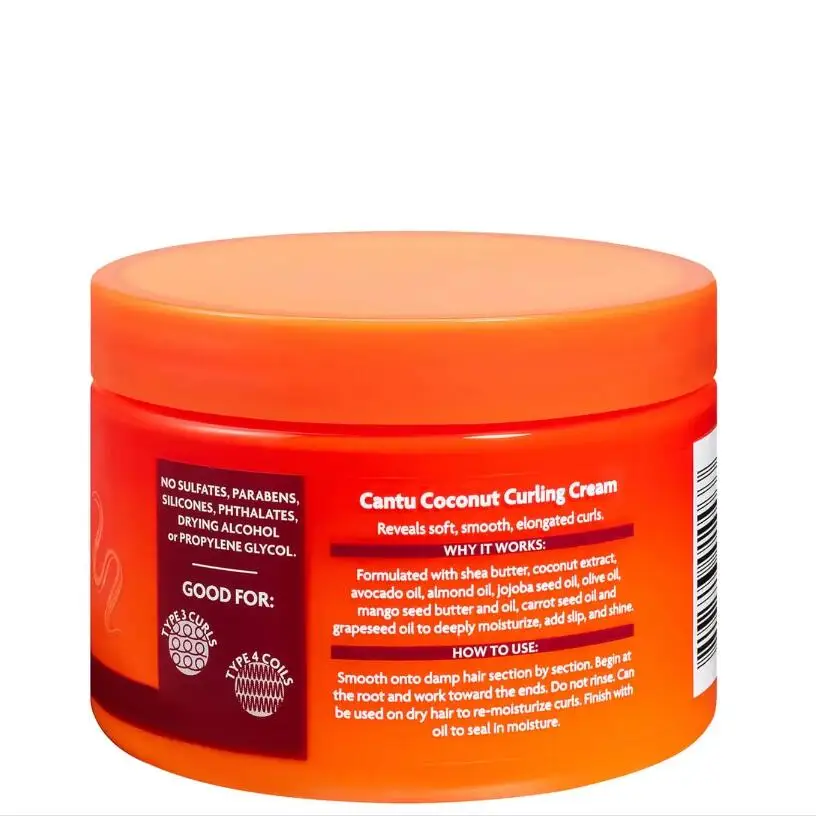 Original New Look Cantu Shea Butter Natural Hair Coconut Curling Cream 12OZ 340g Defines Moisturizes Help Stergthen Strands