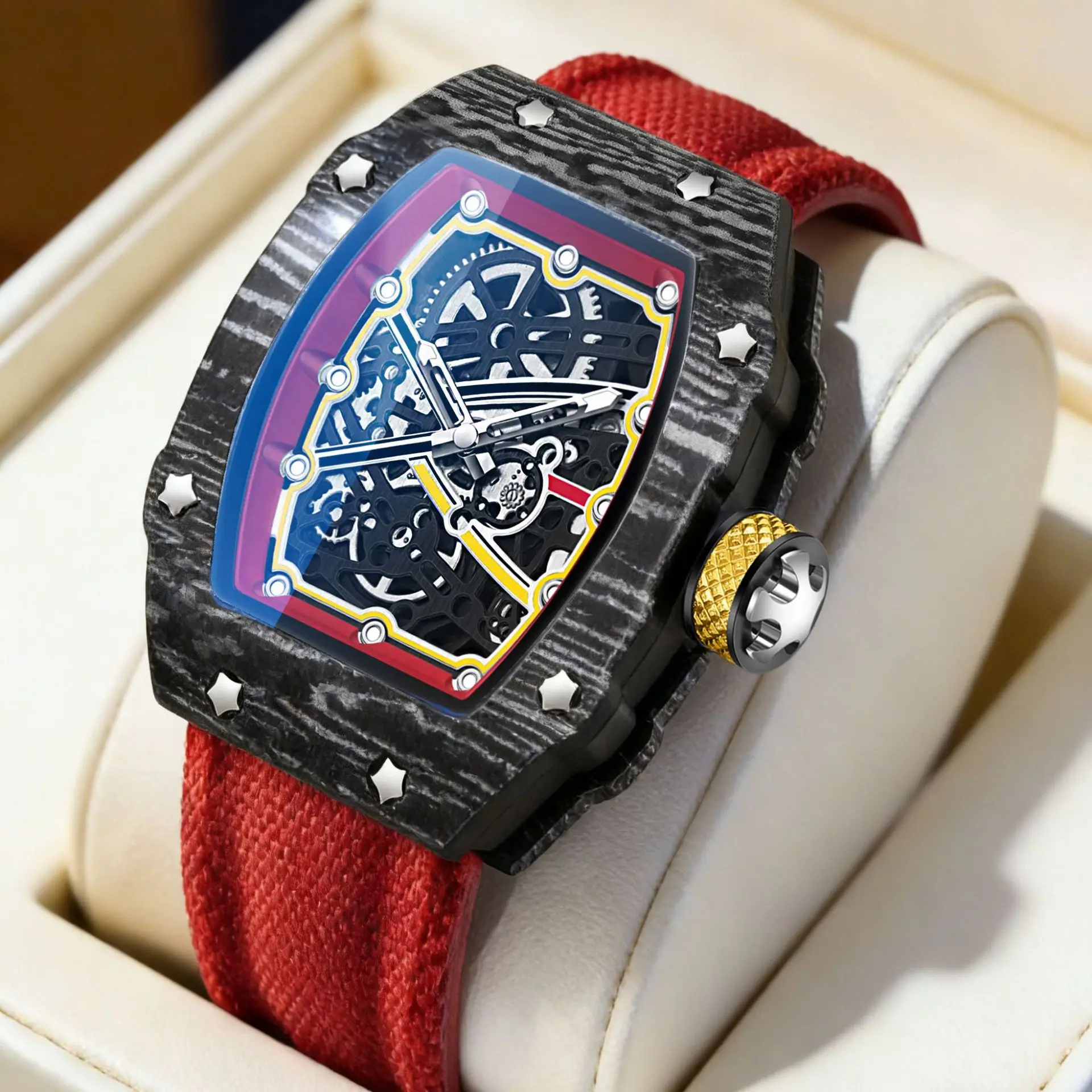 ultra-thin-barrel-shaped-nylon-strap-men-quartz-watch-comes-with-gift-box-and-accessories-waterproof-level-30m-3bar-b06