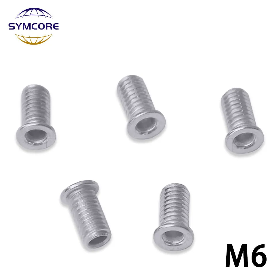 Vis Creuse M6 Galvanisée à Tête Ronde, 10 Pièces, Vis à Douille, Dent Externe, Pas de Tube, 1.0mm, Boulon d'Éclairage