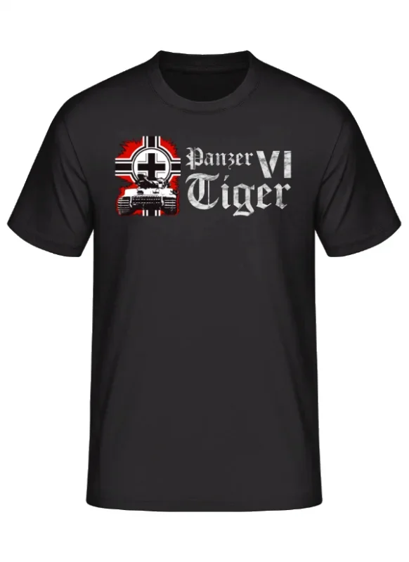 Battle Flag Panzer VI Tiger Tank T-Shirt. Premium Cotton Short Sleeve O-Neck Mens T Shirt New S-3XL