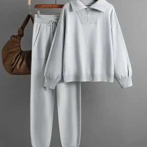 Winter Winter Mesh Suit Hot Pants 2 piece defines women's clothes oversized casual blouses jogging meshes 10 Main Sales Women's Tricot Set - №8