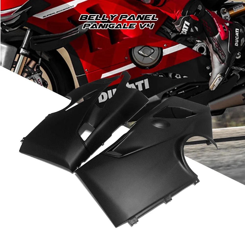 for Ducati Panigale V4R/S 2018-2022 Motorcycle Carbon Fiber Lower Bodywork Belly Pan Fairing Cover Cowling Panel Guard Protector