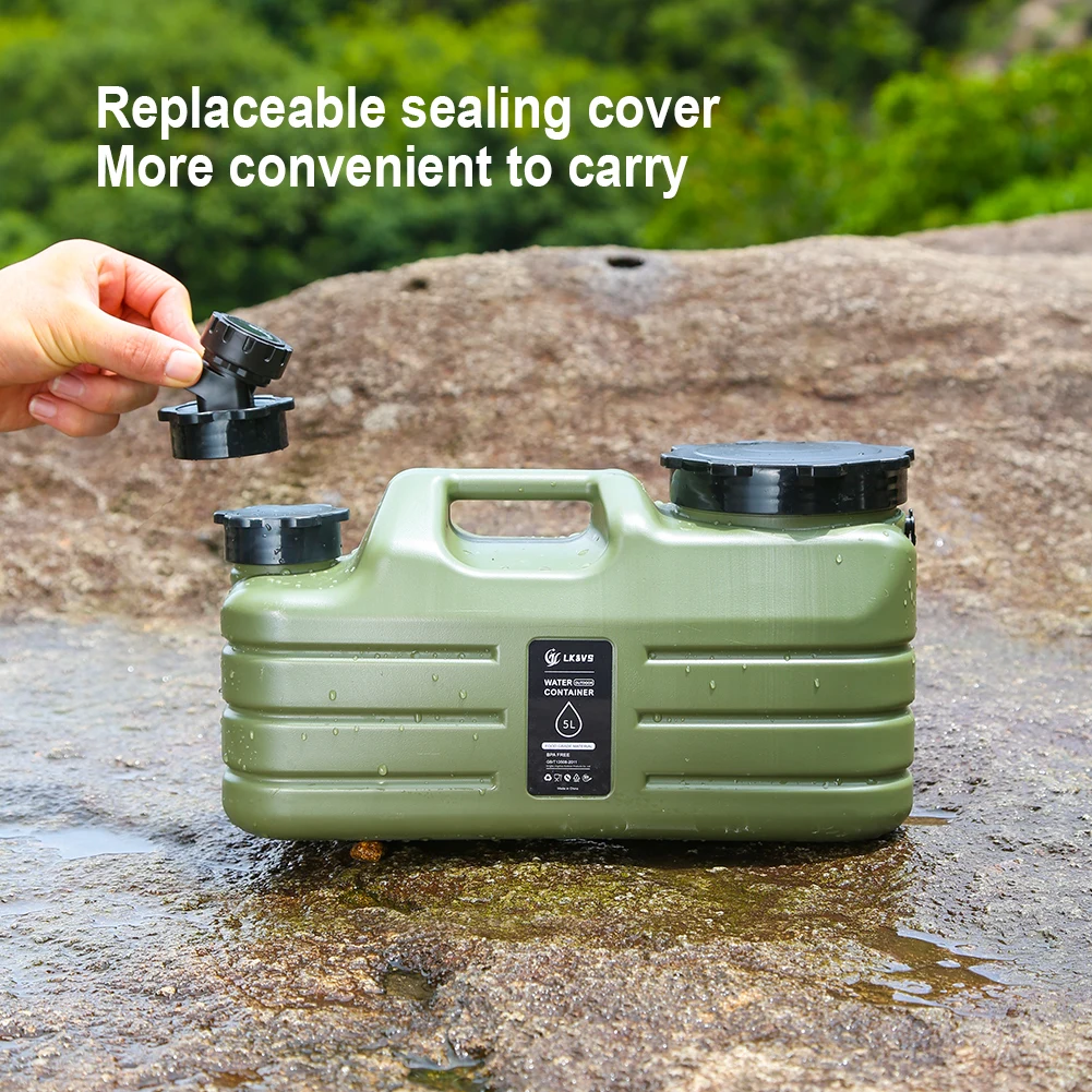 5/11L Outdoor Water Bin Large Capacity Portable Camp Water Bag with Detachable Faucet No Leakage for Camping Fishing Picnic