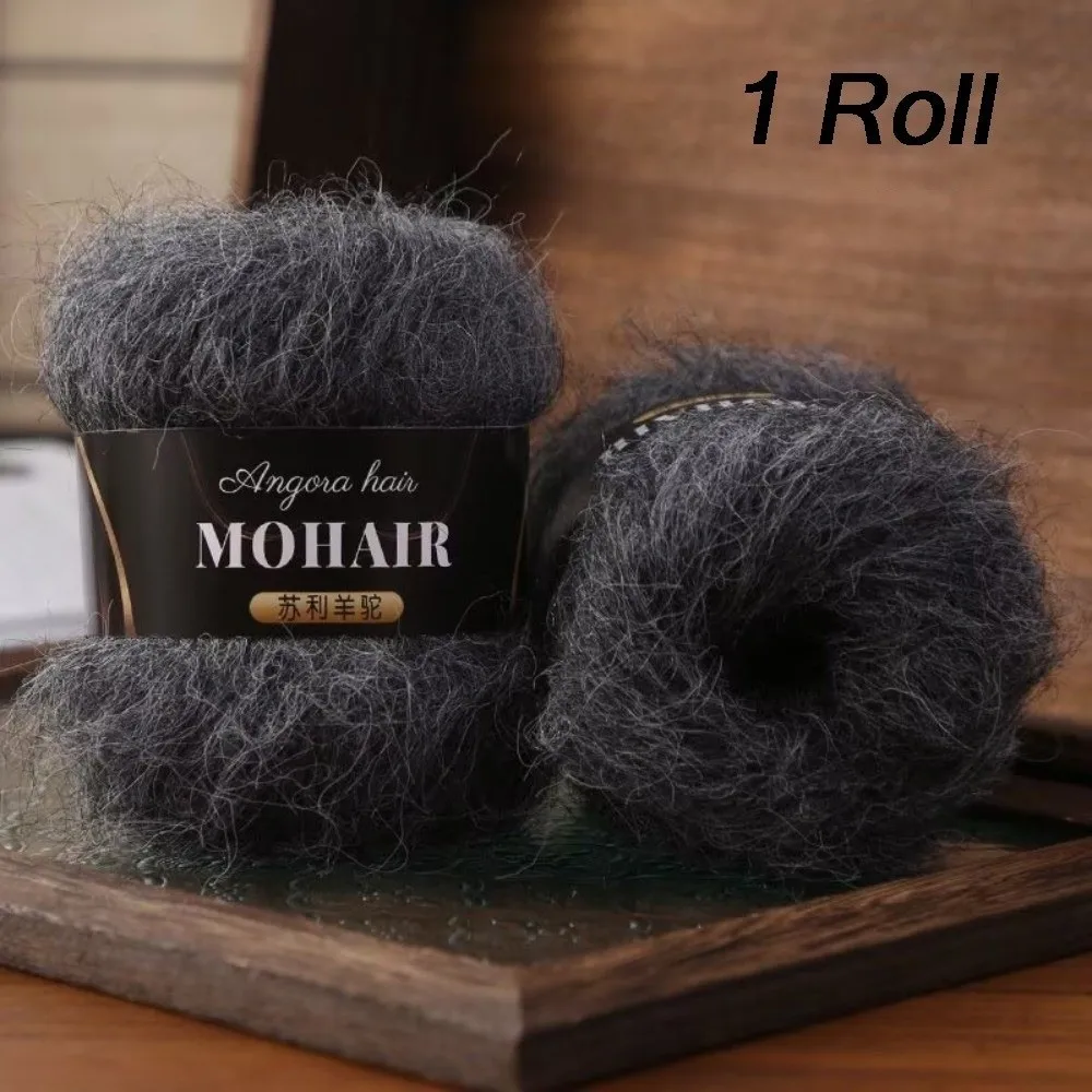 Comfortable Thread Cotton Blended Alpaca Mohair Yarn Soft Fluffy Handmade Knitting Yarn Long Haired Crochet Yarn DIY Handicrafts