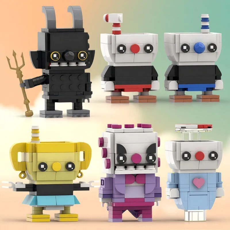 

MOC Hot Adventure Game Фигурка Красная и Синяя Чашка Чай Голова Призрак Мисс Святой Грааль Brickheadz Строительный Блок Игрушка Подарок На День Рождения