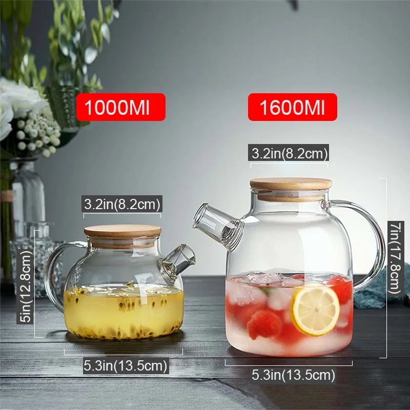 Teaware Transparent Borosilicate Glass Teapot Heat Resistant Large Clear Tea Sets Puer Kettle Home Flower Teapots Dropshipping