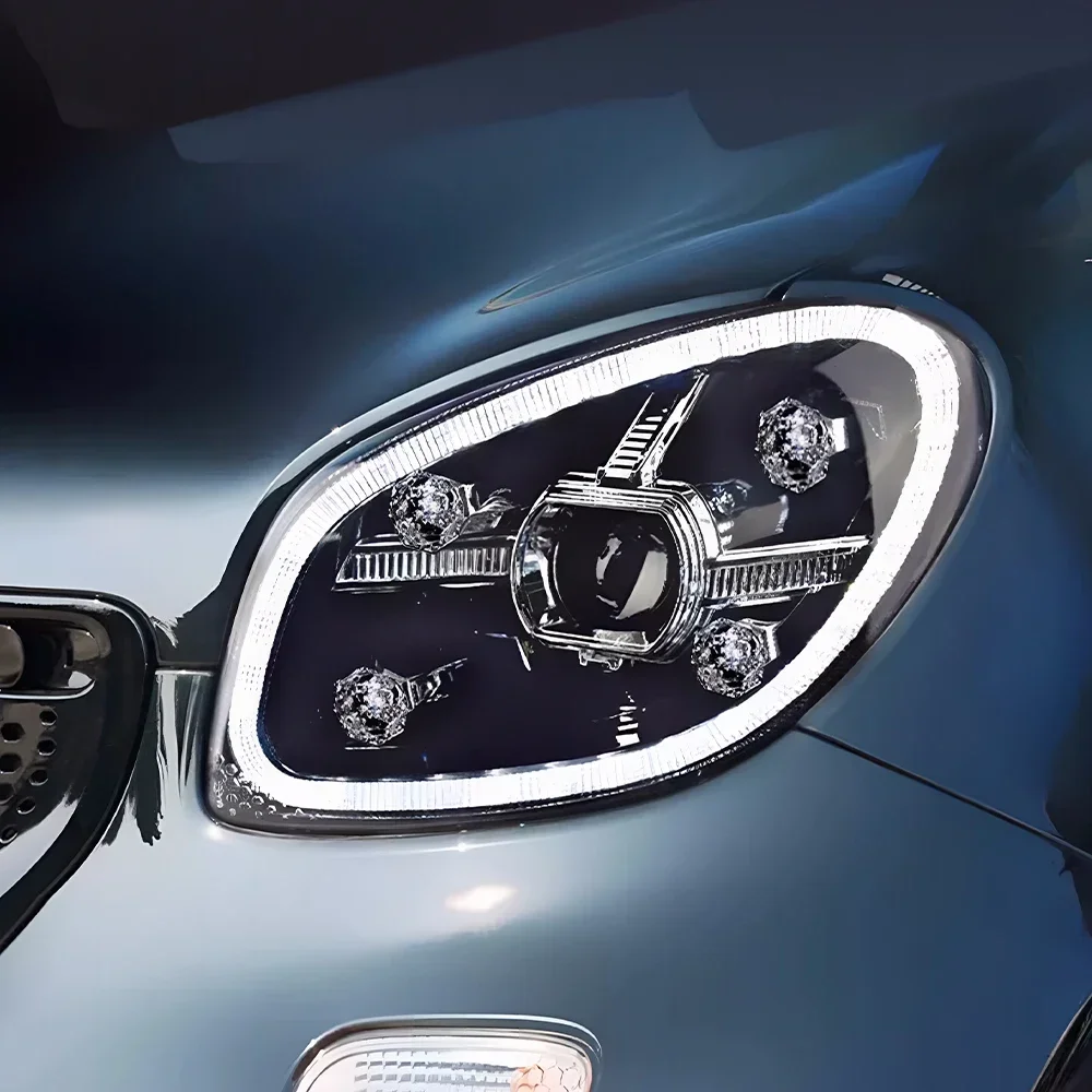 For Smart ForTwo For 2015-2019 Four Headlight Assemblies W451 W453 W452 LED Car Headlight Matrix Projector Lens Accessories