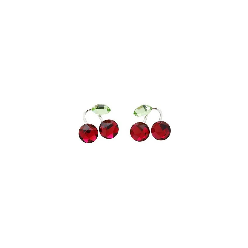 Austrian Crystal Stud Earrings For Women Fashion Jewelry Geometric Crystal Fruit Cherry Lemon Apple Earrings Fashion Gift