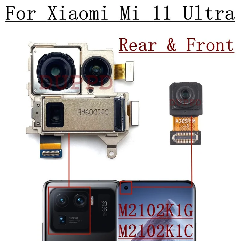 Rear Camera Module For Xiaomi Mi 11 Ultra M2102K1G, M2102K1C Front Frontal Selfie Back Main Big Camera Flex Cable Spare Parts