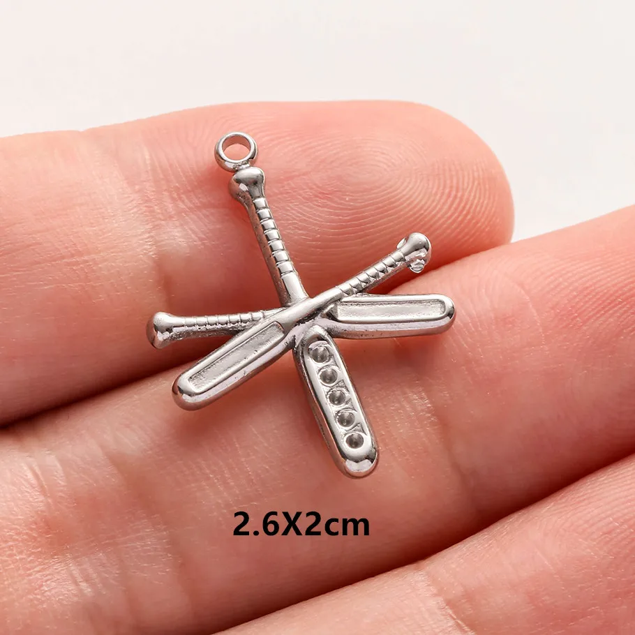 5 Stück/Set Sportanhänger aus Edelstahl: Golfschläger, Basketball, Fußball für Schmuckherstellung, Mode-Sport-DIY-Charms – Detail 19