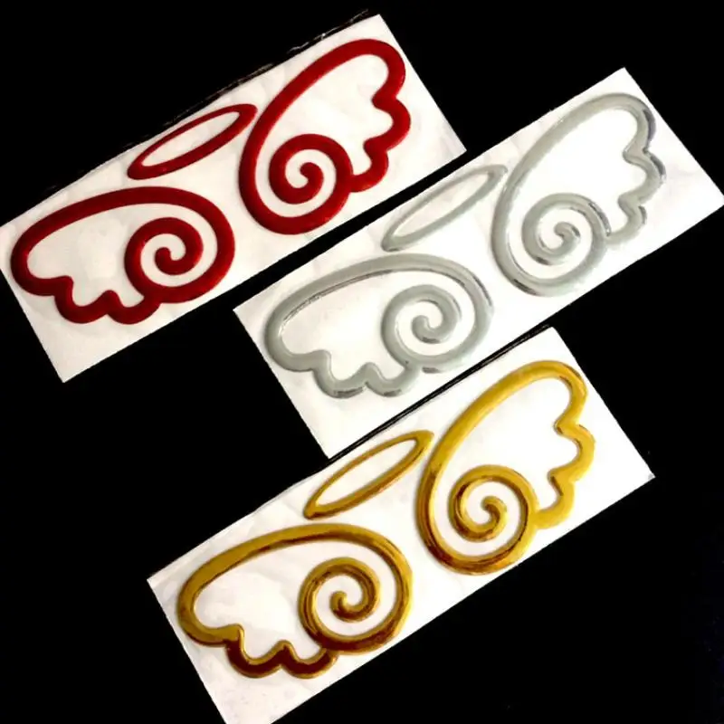1/5Pcs Rear Car External Modification Accessories PVC 3D Angel Wings Personalized Car Label Decoration