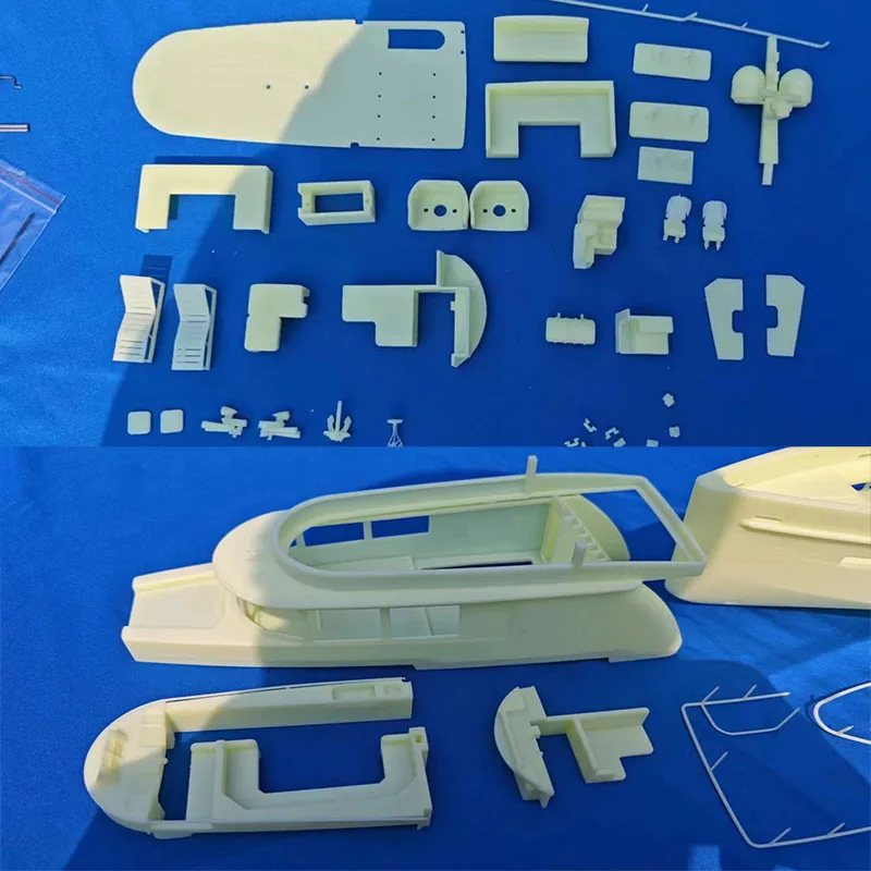 1/48 RC Yacht Model DIY Hand Assembly Kit Resin Interior Structural Details Full Replica Yacht