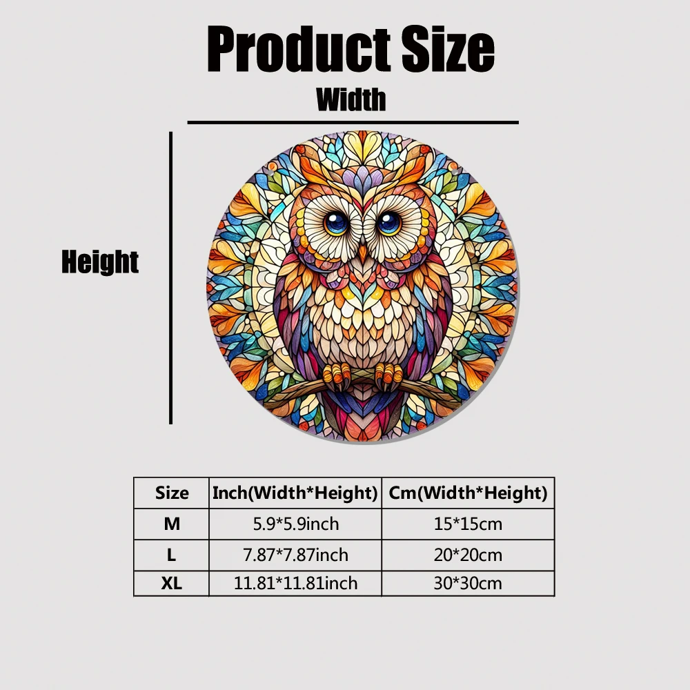 1 pc hot sale hooter Owl Stained Acrylic Window Decor Window Hangings with Chain Stained Acrylic Panel Stain Glass Home Décor