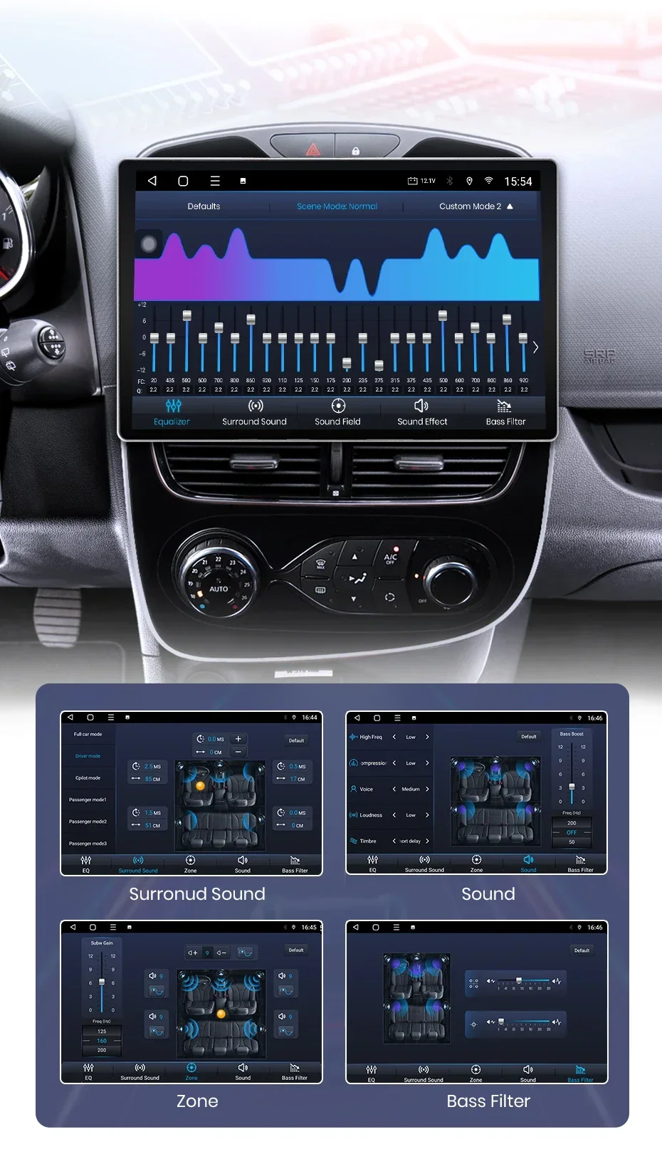 2K QLED Bildschirm Auto Radio Für Renault Clio 4 ZOE 2012-2019 Drahtlose CarPlay Android Auto Multimedia autoradi – Detail 19